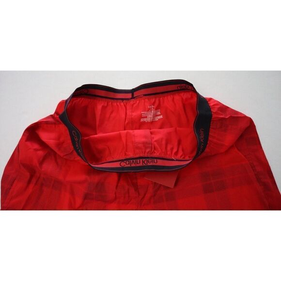 Calvin Klein NB3361 620 Men's Sz XL Red Textured Plaid Cotton Boxers $30 - Picture 4 of 6